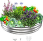 Durable Round Galvanized Steel Raised Garden Bed for Planting,Round Galvanized Steel Fire Ring/Fir Pit for Outdoor- 6×6×1FT,0.8MM Thick (Silver, 72 ins Diameter x 12 ins high)