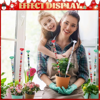 Decorative Garden Stakes DIY Fairy Wand Kit with Beads, Red Green White