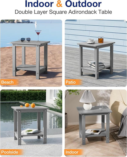 YEFU Outdoor Side Table for Patio: 16" HIPS Weather - Image 7