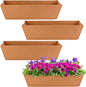 Adnee 4 Pcs 24 Inch Fabric Plant Window Box Liners-Rectangular Non-Woven Planter Basket Liner-Brown Felt Flower Hanging Basket for Outdoor Garden Wall Hanging Planter Flower Vegetables