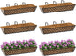 SPECILITE 30" Window Boxes Planters, Heavy Duty Metal Railing Planter Boxes, Adjustable Balcony Planters for Railing Hanging, with Coco Liner & Tool Set for Deck, Porch, and Patio Gardening (6 Pack)