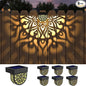 6 Pack Solar Fence Lights Outdoor Wall Lights Plastic Solar Powered Deck Step Stair Lights Mandala Theme Waterproof Fence Solar Light for Garden Post Patio Yard Decor, Gardening Gifts for Women Mom