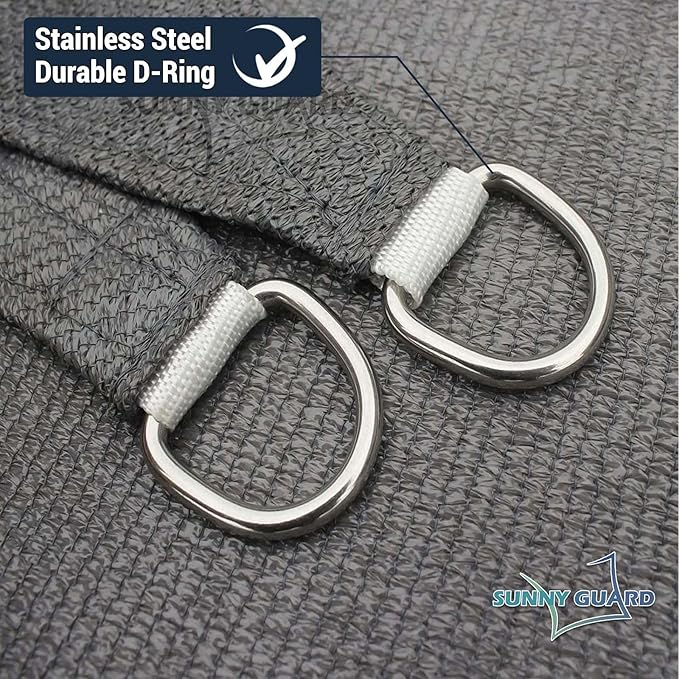 SUNNY GUARD Custom Size 10'x15'x18' Dark Grey Sun Shade Sail Right Triangle UV Block Shade for Backyard Yard Patio Deck Garden(Customized)