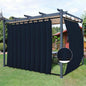 Easy-Going Outdoor Patio Curtains Detachable Tab Top Windproof Weatherproof Curtain for Cabana, Porch, Pergola and Gazebo, Tab Bottom Drape, 2 Panels, 110W x 108L inch, Navy