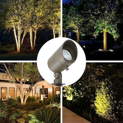 Lumina Lighting® 4W Landscape lighting 12V Landscape Lights Low Voltage Landscape Spotlights Warm White Waterproof Outdoor Replaceable LED Bulb for Garden, Lawn, Porch, Patio and Yard (Bronze, 6-Pack)