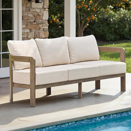 Outdoor Patio Furniture Set, Metal Patio Conversation Set with 6" Thick Cushions, Outdoor Couch and Patio Chairs Set for Backyard Porch Balcony, Beige