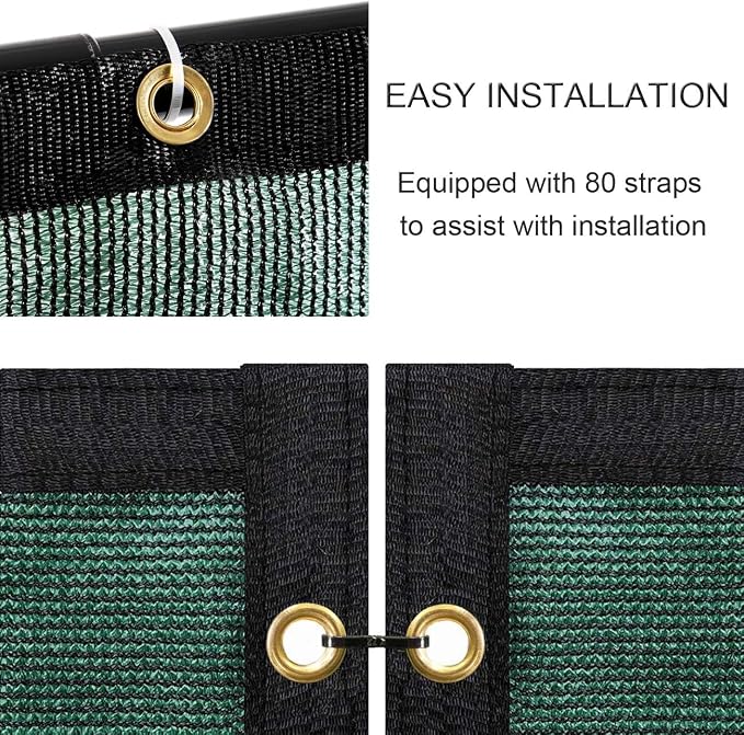 Garden Privacy Screen Mesh 5 x 100 ft Green HDPE with Grommets