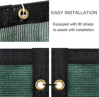 Garden Privacy Screen Mesh 5 x 100 ft Green HDPE with Grommets