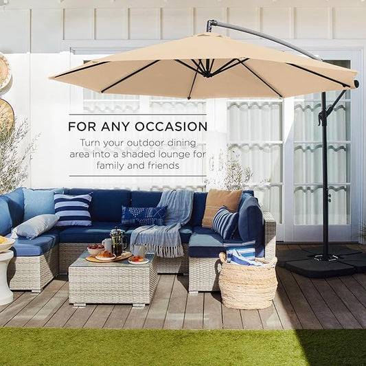 Offset Cantilever Hanging Market Patio Umbrella, 10ft