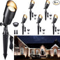 Gardenreet Solid Brass Spot Lights - Black Low Voltage Landscape Spotlight Outdoor, 12V LED Uplights Wired, Waterproof Electric for Patio Wall with 4000K Bright White MR16 Bulb (6 Pack)