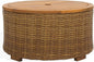 SAFAVIEH Couture Collection – Anguilla Faux Wicker Indoor/Outdoor Storage Coffee Table, Fully Assembled, Natural Brown Patio Accent Table with Removable Wood Top (CPT2103A)