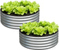 3x3x1ft(2 Pack) Galvanized Round Raised Garden Bed,Outdoor Planter Box Metal Patio Kit Planting Bed for Vegetables Flowers Herb,Silver