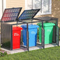 AECOJOY Outdoor Trash Can Storage Shed for 3 Garbage Cans, 73 Cu.Ft Outside Garbage Can Storage Sheds & Outdoor Storage Clearance, Dark Grey Outdoor Horizontal Storage Cabinet Waterproof