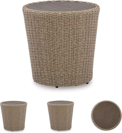 Signature Design by Ashley Danson Bohemian Outdoor End Table, Light Brown