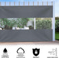 Outdoor Curtains - Gray Clear Vinyl Patio Panel, 8 x 15 ft