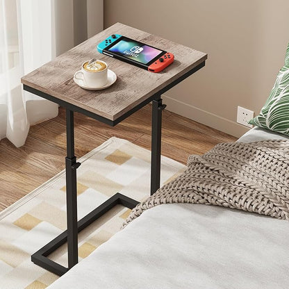 TUTOTAK End Table, Side Table, Tall Couch Table, Sofa Table, Living Room, Bedroom,Greige TB01BG083P