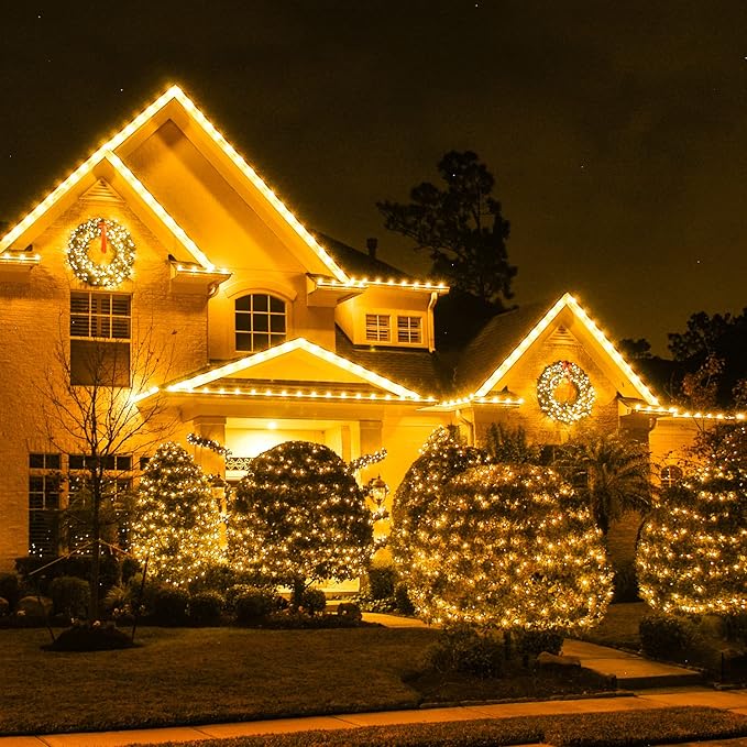 String Lights, 1000 Warm White LEDs, 272 Ft with Remote and 8 Modes