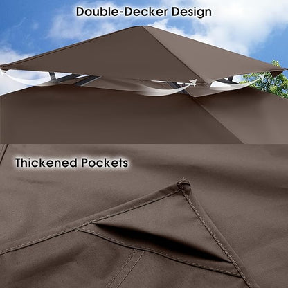 MASTERCANOPY Grill Gazebo Replacement Canopy Top for Model L-GG001PST-F (Brown)
