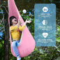 Hammock Chair for Kids, Pink Cotton Pod Swing, Indoor/Outdoor