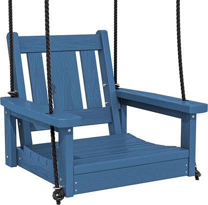 SERWALL HDPE Single Porch Swing, Heavy Duty Single Person Swing Chair by SERWALL