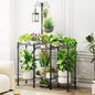 Plant Stand Indoor Outdoor, Heavy Duty Metal Waterproof 6 Tiered Plant Shelf for Multiple Flower Planter Holder Rack, Black - C6