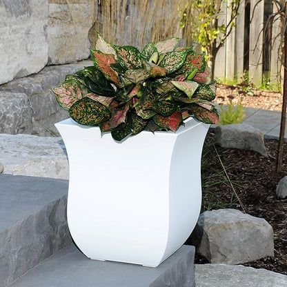 Mayne 5873-W Polyethylene Planter, White 16x16