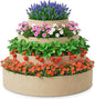 4 Pcs Plant Grow Bags 4 Tiered Strawberry Planter Tower Fabric Raised Garden Beds, 39 Inch Nonwoven Strawberry Pyramid Planter for Vegetables Flower Herbs Gardening Outdoor Growing (Khaki)