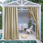 NICETOWN 2 Panels Outdoor Curtains Tab Top Extra Long Drapery for Pool, Waterproof Thermal Insulated Privacy Inside Outside Window Treatments for Patio/Pavilion, 55 x 108-Inch, Taupe