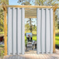 NICETOWN Greyish White Privacy Outdoor Curtain for Patio, Waterproof Thermal Insulated Room Darkening Top and Bottom Rustproof Grommets, Windbreak Drape for Porch, 1 Pack, W52 x L108 inches