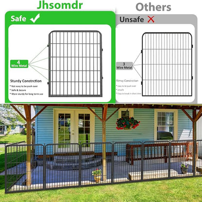 Garden Fence with Gate Metal Fencing Outdoor - Image 4
