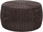 Household Essentials Handwoven Resin Storage Stool Ottoman, 16" Dia. x 9" H, Brown