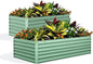 GarveeLife 2pcs 6x3x2 ft Galvanized Raised Garden Bed, 24" Tall Metal Planter Box for Flowers Vegetables, Rust-Resistant Raised Garden Beds for Gardening, Easy Assembly Outdoor Garden Box & Planters