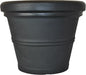 Tusco Products RR135BK Classic Rolled Rim Garden Planter, 13.5", Black