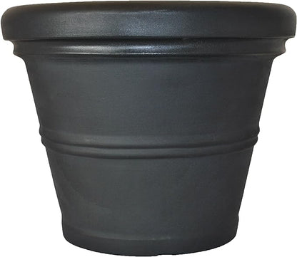 Tusco Products RR30BK Classic Rolled Rim Garden Planter, 30", Black