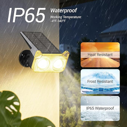 WdtPro Solar Lights Outdoor Waterproof, Solar Spot Lights Outdoor with Optical Lens, Auto ON/Off, 30H+ Runtime, Landscape Spotlights for Flag Yard Path Garden Tree, Warm White 4 Pack