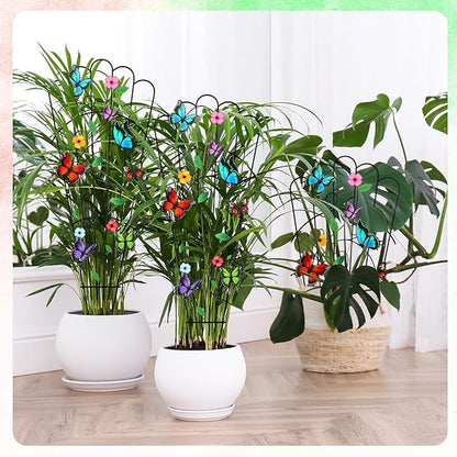 LEIFIDE 2 Pcs 33in Plant Trellis for Climbing Plants Indoor, Butterfly Expandable Large Metal Trellis for Potted, Heavy-duty Tall Rustproof Houseplant Support for Flowers Vine Ivy Pothos Hoya Monstera
