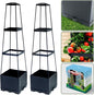 2 Packs Raised Garden Bed Tomato Planter Box with Trellis,44.8" Self-Watering Tomato Cage with Trapezoidal Trellis for Climbing Plants Flowers Vegetables Vine in Patio Garden Indoor Outdoor