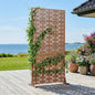Casaphoria Metal Privacy Screen Outdoor, 72" H x 35" W Freestanding Decorative Privacy Screen for Patio Deck Balcony Garden with Stable Base, Brown-Brick