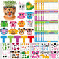Capoda 24 Sets Garden Flower Pots Crafts Kit DIY Spring Plastic Seedling Nursery Pots with Stickers Plant Labels Growth Charts Planting Growing Tools Classroom Activities Project Gifts (Colorful)