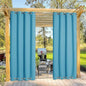 NICETOWN Outdoor Curtain for Patio Extra Long 120" L, Waterproof & Windproof Top and Bottom Rusrproof Grommets Block The Sun & Heat, Privacy Protect for Cabana/Porch, 52" W, 1 Panel, Teal Blue