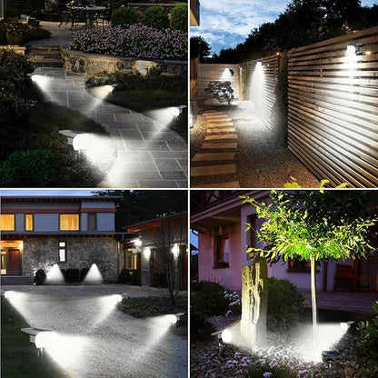 2 Pack Solar Spot Lights Outdoor, Solar Spotlights Outdoor Waterproof 2-in-1 Auto On/Off Landscape Lighting for Outside Yard Wall Garden Pathway