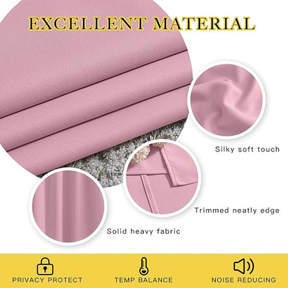NICETOWN Blackout Patio Curtains 100 x 95 Inches Long for Sliding Door Extral Wide Blackout Curtain Panels Thermal Insulated Room Divider - Grommet Top, 100" W x 95" L, 1 Panel, Rouge Pink