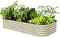 Vego garden Raised Garden Bed Kit, 17" Tall 10 in 1 Jumbo Modular Metal Planter Box for Vegetables, Flowers, Herbs, Pearl White