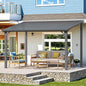 AECOJOY 12' x 8' Outdoor Hardtop Gazebo Pergola for Patio, Large 8x12 Galvanized Steel Heavy Duty Lean to Wall-Mounted Pergolas and Gazebos Clearance, Metal Patio Roof Awnings for Backyards, Decks