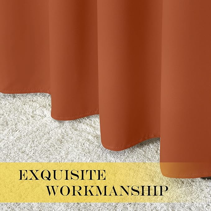 NICETOWN Blackout Drapery Curtain Panel 90 inches Long - Window Treatment Thermal Insulated Grommet Blackout Curtain/Drape for Bedroom Living Room (Burnt Orange, 1 Panel, 46 by 90 inches)