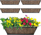 4 Pack 24" Railing Planter Window Box Deck Balcony Rail Planter Black Metal Flower Basket Horse Trough Planter with Coco Fiber Liner for Porch Fence Patio Outdoor