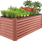 Best Choice Products 8x2x2ft Raised Outdoor Metal Garden Bed, Deep Root Box Planter for Vegetables, Flowers, Herbs, 240 Gallon Capacity, 100% Non Toxic Materials - Terracotta