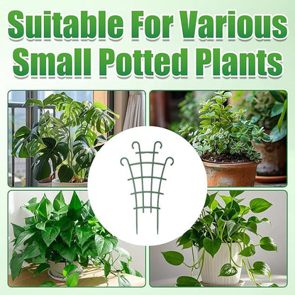 Plant Support Stakes,Stackable Plant Trellis for Indoor Climbing Plants,Small Plant Climbing Trellis for Potted Plants Plastic Climbing,Potted Plant Trellis for Houseplants (4PCS)