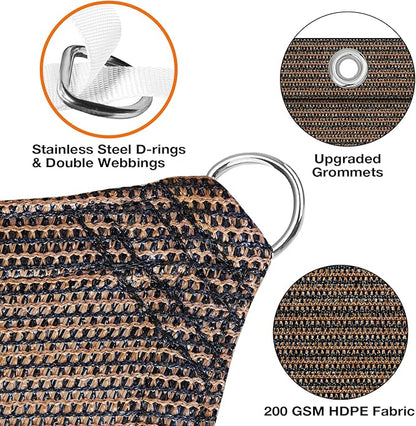 Artpuch Sun Shade Cloth with Grommets & D-Rings, 90% UV Protection Shade Cover, Rectangle Shade Sail for Outdoor, Patio, Pergola (Custom Size)