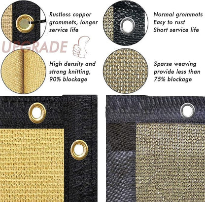 UPGRADE Privacy Fence Screen 6'x7' Sand Outdoor 90% Visibility Blockage 170 GSM Mesh Shade Cover Panels for Backyard,Balcony,Home Decoration with Zip Ties,Customized Avaliable